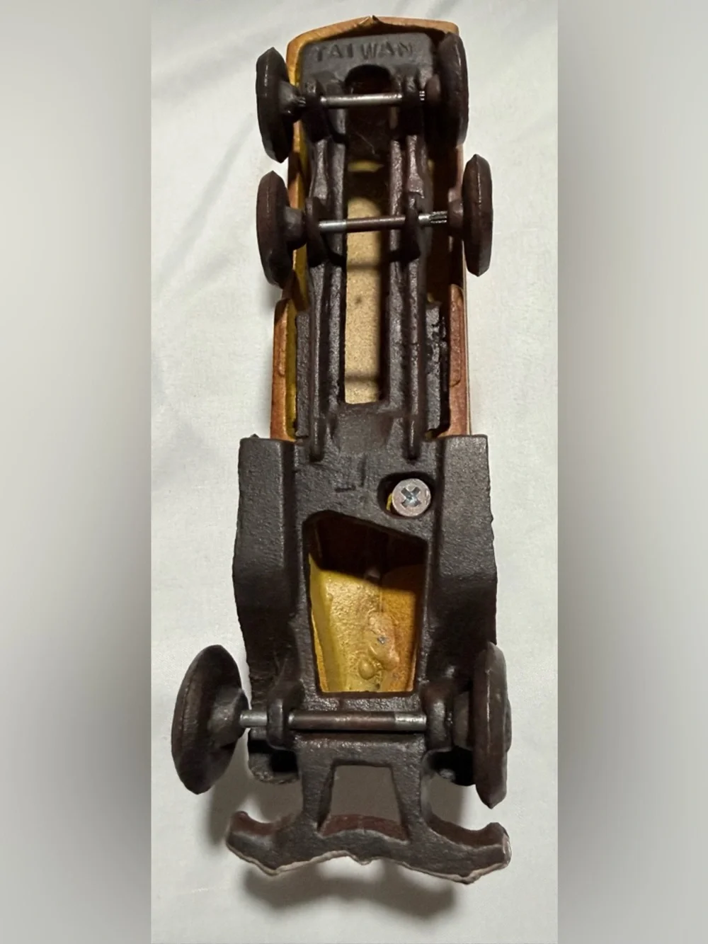 Vintage Cast Iron Yellow Delivery Truck - Old Toy Truck 7 3/4” L  x 2 3/4” H